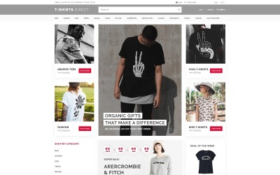 T-Shirts Direct - Modello OpenCart per negozio di magliette