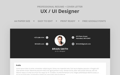 Brian Smith - Modello di curriculum per designer UX / UI