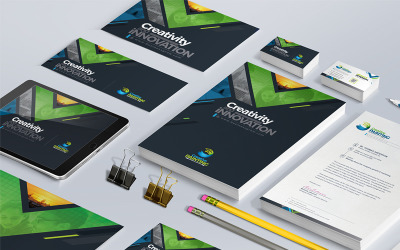 Modèle d'identité de papeterie Business Mega Branding