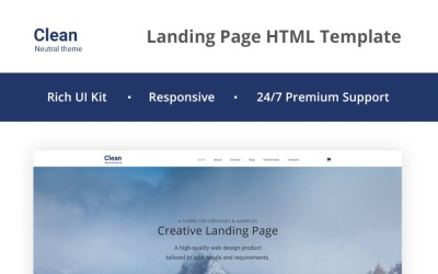 Чистый - нейтральный шаблон целевой страницы HTML5