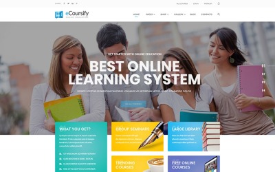 "ECoursify - LMS for Online Courses" - bootstrap WordPress шаблон №66906