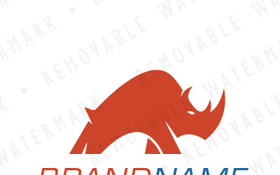Mächtige Nashorn-Logo-Vorlage