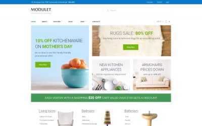 "Modulet Home Decor & Furnishing Template" thème WooCommerce adaptatif #66974