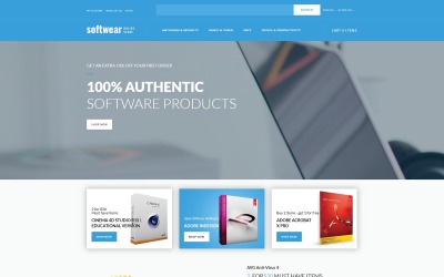 SoftWear - modelo OpenCart responsivo para loja de softwate