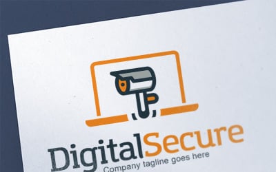 Bezpieczeństwo cyfrowe | Aparat bezpieczeństwa | Szablon Logo kamery internetowej