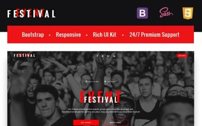 Evento del festival - Modello di pagina di destinazione HTML5 reattivo