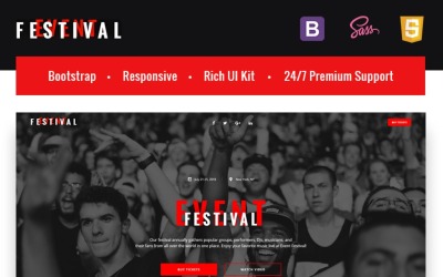 Festivalová událost - responzivní šablona vstupní stránky HTML5