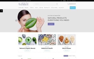 Hälsa är rikedom - Responsiv OpenCart-mall