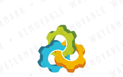 Interlaced Cogwheels Logo Template