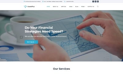 Invest Plus - Modelo de site HTML5 de empresa de investimento