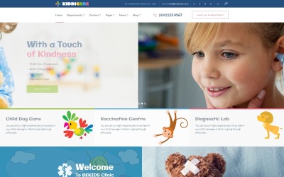 KiddiCare - WordPress-tema för barnklinik