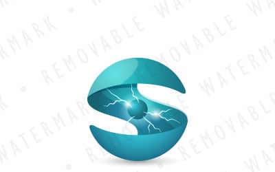 Modelo de logotipo S Abstract Spark Sphere