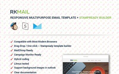 RKMail - Responsive Multipurpose + Stampready Builder Nieuwsbriefsjabloon