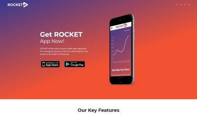 Rocket - Mobilapps målsida WordPress-tema