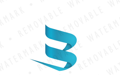 B Soyut Şerit Logo Şablonu