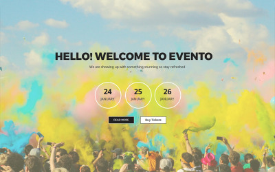 Evento - Концертні події - шаблон Unbounce