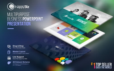 HappyBiz | Biznes Infografika Marketing Szablon PowerPoint
