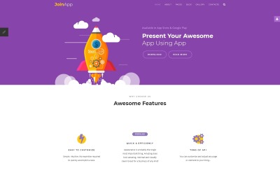 JoinApp - Mobilalkalmazás Joomla sablon