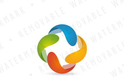 Synergie čtyř Logo šablony