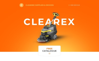 Clearex - чистящие средства и устройства с шаблоном целевой страницы Novi Builder