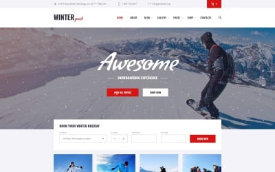 Deportes de invierno: plantilla de sitio web HTML para tienda de equipos de deportes de invierno de varias páginas