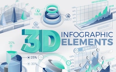 Elementos de infográfico 3D