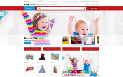 Faury Land-儿童玩具和衣服OpenCart模板