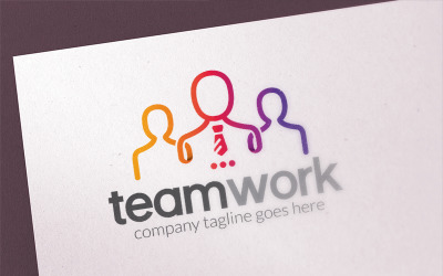 İnsanlar Ekip Çalışması - Logo Şablonu
