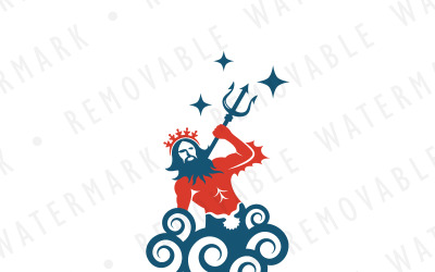 Modèle de logo de Dieu de la mer