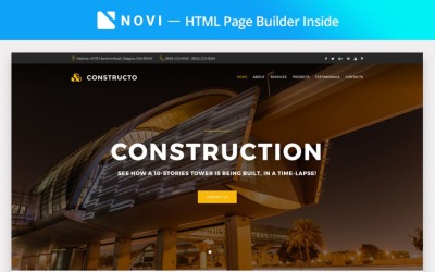 Plantilla Para Página De Aterrizaje "Constructo - Construction Company with Novi Builder" #67292