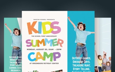 Szablon PSD dla dzieci Summer Camp Flyers