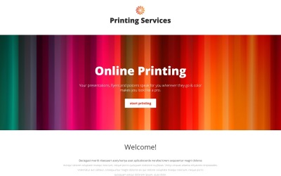 Usługi drukowania - drukowanie online za pomocą szablonu strony docelowej Novi Builder