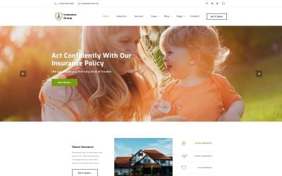 Gruppo assicurativo - Sofisticato modello di sito Web HTML multipagina di Insurance Company