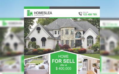 Homeslea - Immobilien-Flyer - Vorlage für Unternehmensidentität