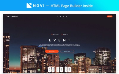 "Intense Event - Event Planner with Novi Builder" 响应式着陆页模板 #67320