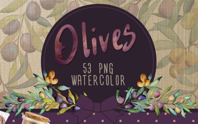 Оливковое дерево PNG акварель - - Иллюстрация