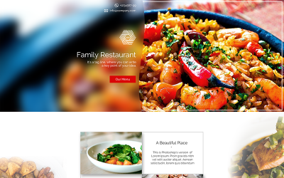 PSD Vorlage namens "Restaurant Landing Page" #67305