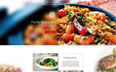 Tema PSD #67305 "Restaurant Landing Page"