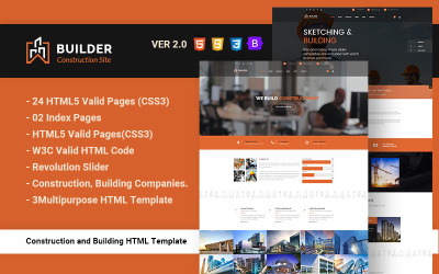 Builder - Konstruktion och byggnad HTML-webbplatsmall