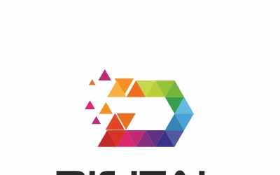 Digital - D Letter Polygon Logo Template