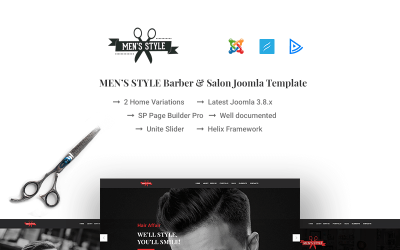 Joomla Vorlage namens "MenzStyle - Barber & Salon" #67459