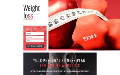 Modello di Landing Page Responsive #67442 "Weight Loss - Simple Weight Loss Program Compatible with Novi Builder"