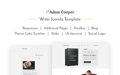 Adam Cooper - Writer Joomla Template