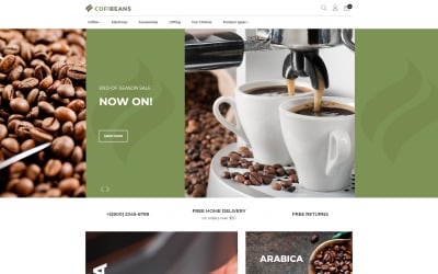 CofiBeans - AMP Coffee Shop Magento Thema