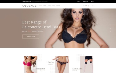 Cogence - Tema WooCommerce da loja de lingerie