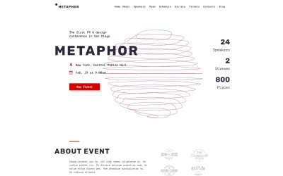 Metafoor - Creatief evenementplanner WordPress-thema