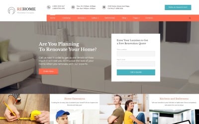 ReHome - Home Renovation &amp; Modeling Multipage HTML Website Template