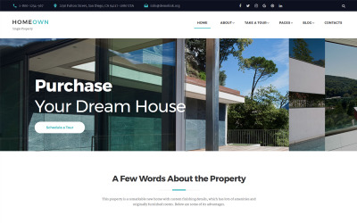Reszponzív HOMEOWN - Luxury Single Property Selling Company Multipage HTML Weboldal sablon 67585