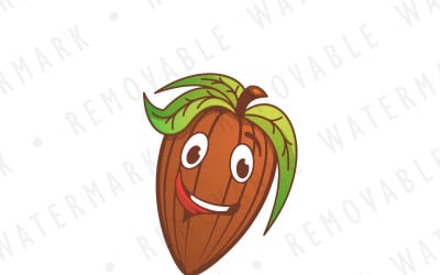 Kakaobohn-Charakter-Logo-Vorlage