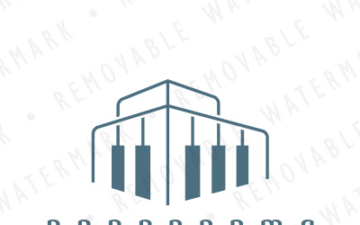 Klavírní architektura Logo šablona